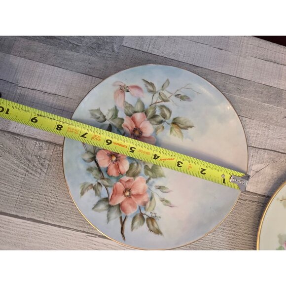 Bavarian Set Of 3 Hand Painted Floral Decorative Plates - Picture 7 of 9
